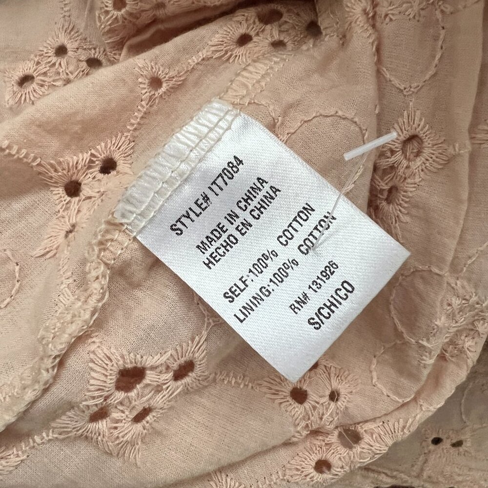 Tea N Rose Eyelet Floral Babydoll Blouse - Picture 9 of 9